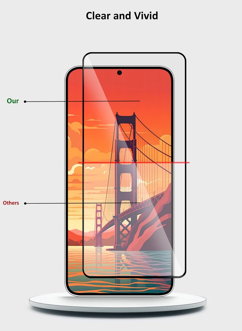 دبليو تيك سامسونج جالاكسي S24 5G 2024 Premium E2E كامل الغراء غطاء كامل واقي الشاشة من الزجاج المقسى (MSGECN) - شفاف / أسود - Image 4