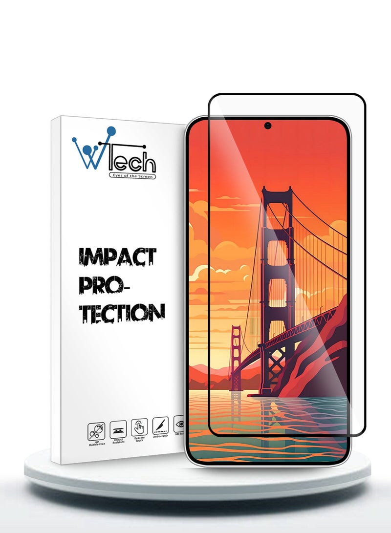 دبليو تيك سامسونج جالاكسي S24 5G 2024 Premium E2E كامل الغراء غطاء كامل واقي الشاشة من الزجاج المقسى (MSGECN) - شفاف / أسود - Image 1