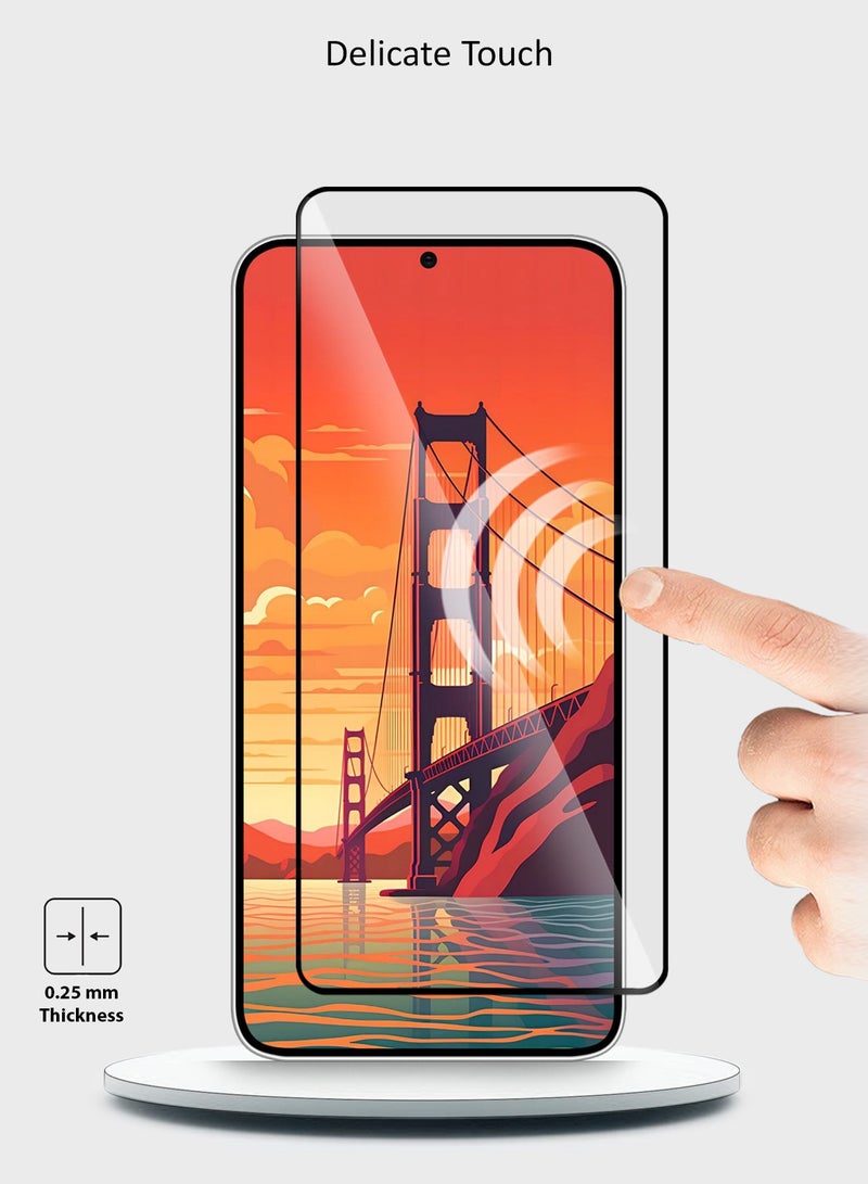 دبليو تيك سامسونج جالاكسي S24 5G 2024 Premium E2E كامل الغراء غطاء كامل واقي الشاشة من الزجاج المقسى (MSGECN) - شفاف / أسود - Image 5