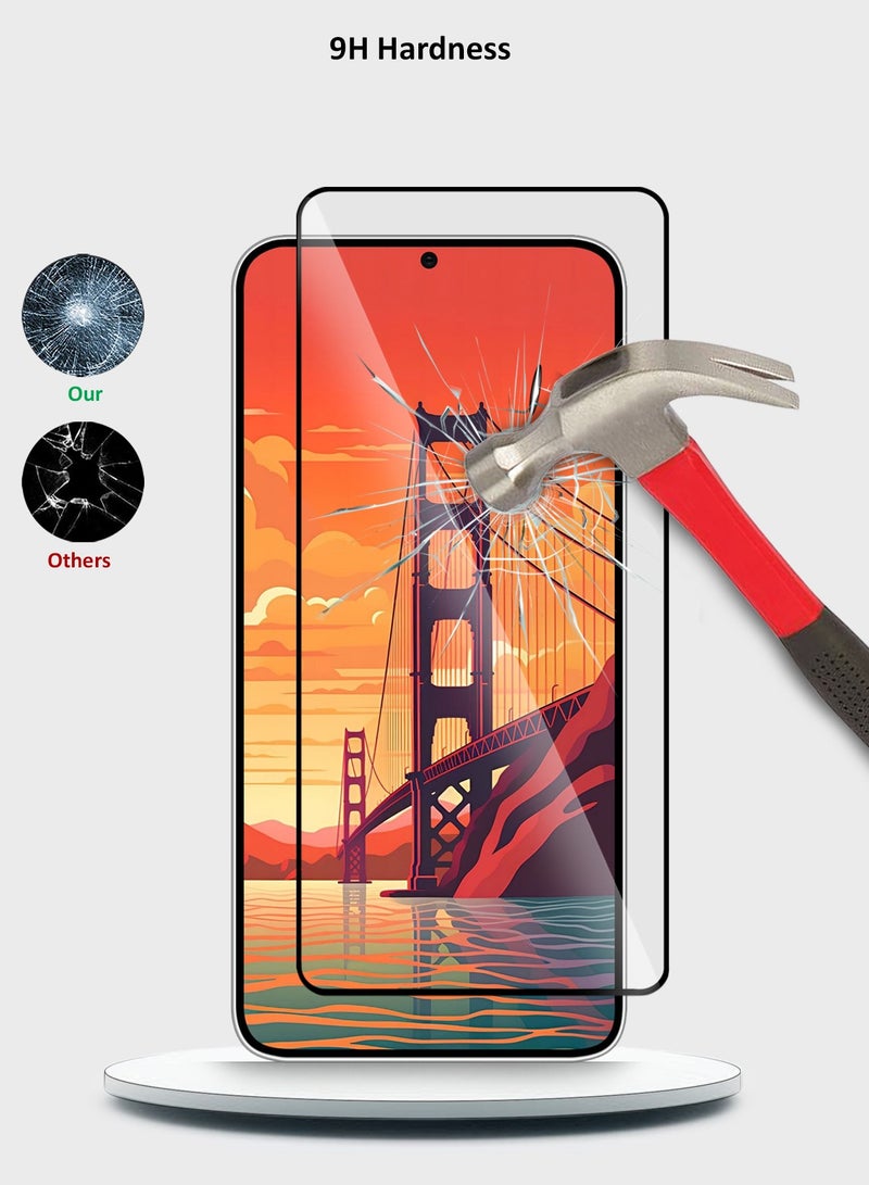 دبليو تيك سامسونج جالاكسي S24 5G 2024 Premium E2E كامل الغراء غطاء كامل واقي الشاشة من الزجاج المقسى (MSGECN) - شفاف / أسود - Image 3