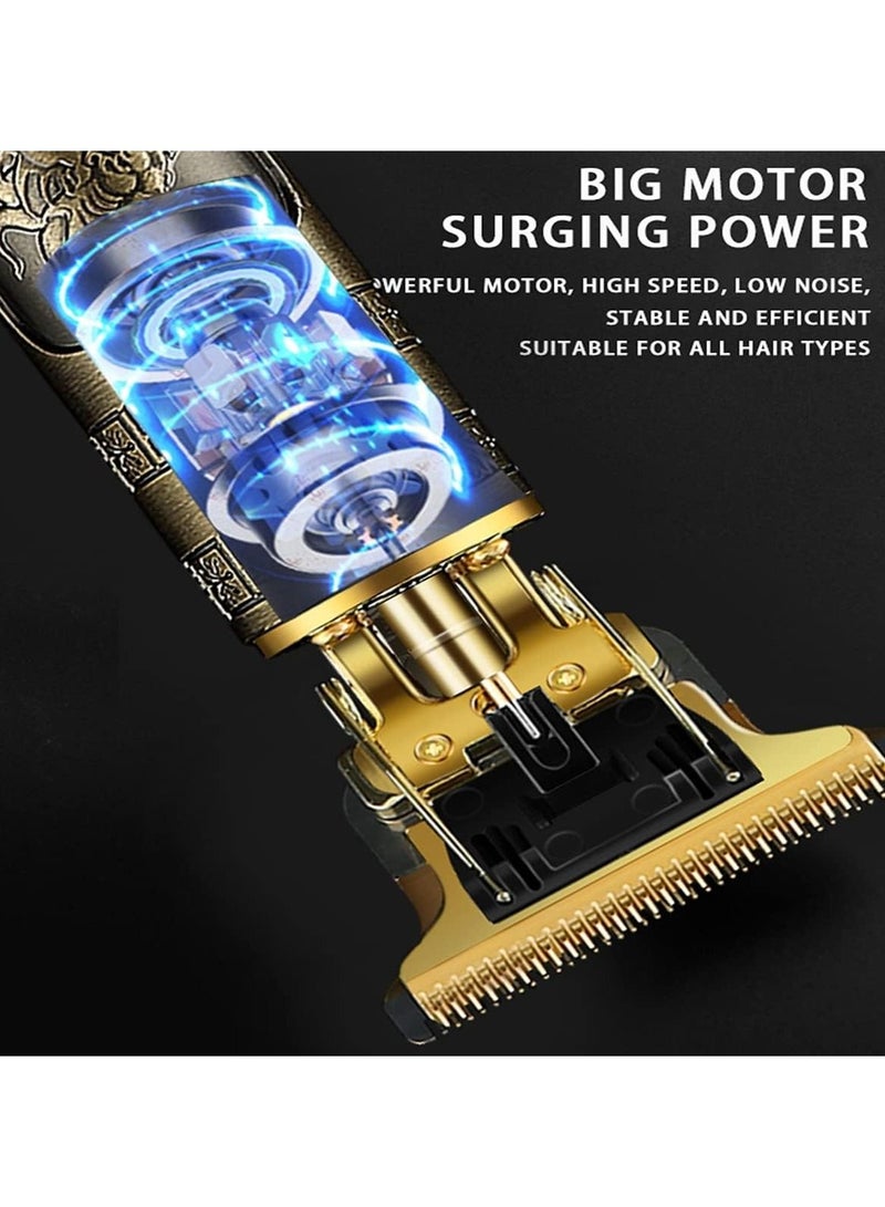 مقصات شعر احترافية للرجال - ماكينة حلاقة بدون سلك قابلة للشحن بشفرة T - مجموعة قص وتجميل للرجال للاستخدام المنزلي - Image 5