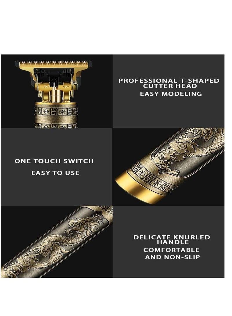 مقصات شعر احترافية للرجال - ماكينة حلاقة بدون سلك قابلة للشحن بشفرة T - مجموعة قص وتجميل للرجال للاستخدام المنزلي - Image 2