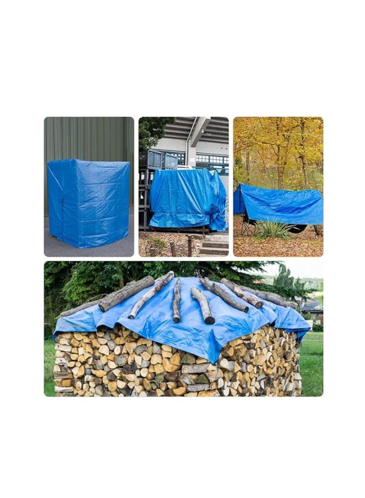 KNP Blue Ground Cover Tarpaulin Sheet measuring 6x10 meters is a heavy-duty and versatile product ideal for providing protection from various environmental elements. - Image 2
