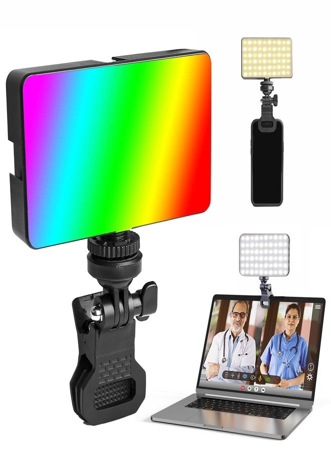 Zomei RGB Fill Light,High Power Rechargeable Clip Video Conference Fill Light with Front & Back Clip, Adjusted 3 Light Modes for Phone, iPhone, Android, Tablet, Laptop, for Vlog,TikTok,Makeup,Selfie - Image 1