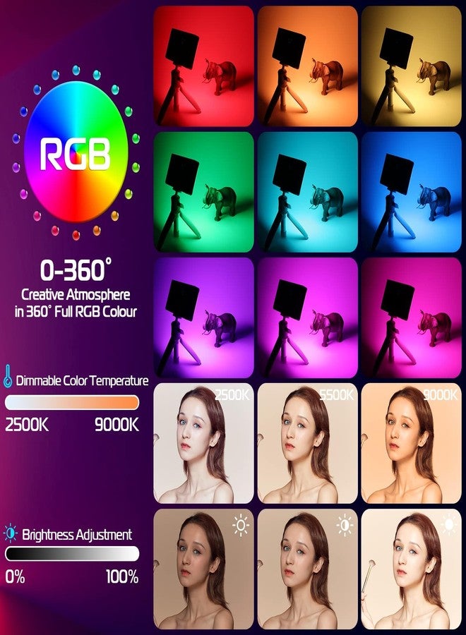 Zomei RGB Fill Light,High Power Rechargeable Clip Video Conference Fill Light with Front & Back Clip, Adjusted 3 Light Modes for Phone, iPhone, Android, Tablet, Laptop, for Vlog,TikTok,Makeup,Selfie - Image 3
