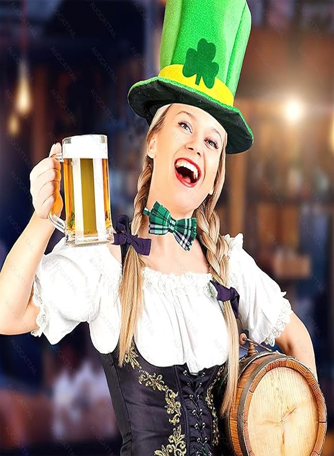 AUOCATTAIL St Patrick's Day Hats Green Velvet Shamrock Top Hat St. Patrick Party Irish Leprechaun Cosplay Costume Hats for Men Women Festival Decoration Supplies - Image 5