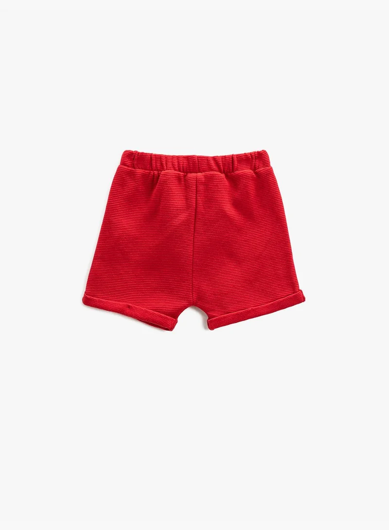 كوتون Basic Shorts Drawstring Pocket Detail Textured