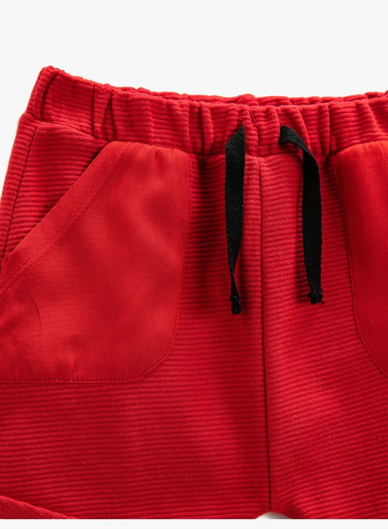 كوتون Basic Shorts Drawstring Pocket Detail Textured