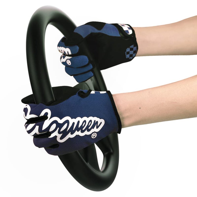 SOLO QUEEN Sim-Racing Gloves for Steering Wheel Simulators (Blue,L) - Image 2