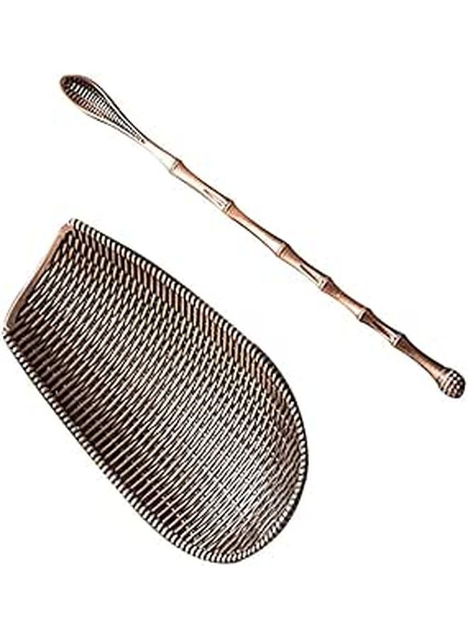Retro Textured Alloy Tea Scoop Needle Set For Loose Leaf Brewing Measuring - Image 1