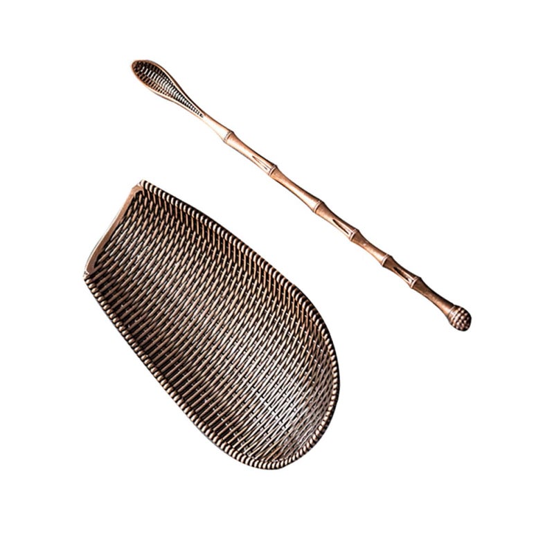 Retro Textured Alloy Tea Scoop Needle Set For Loose Leaf Brewing Measuring - Image 2