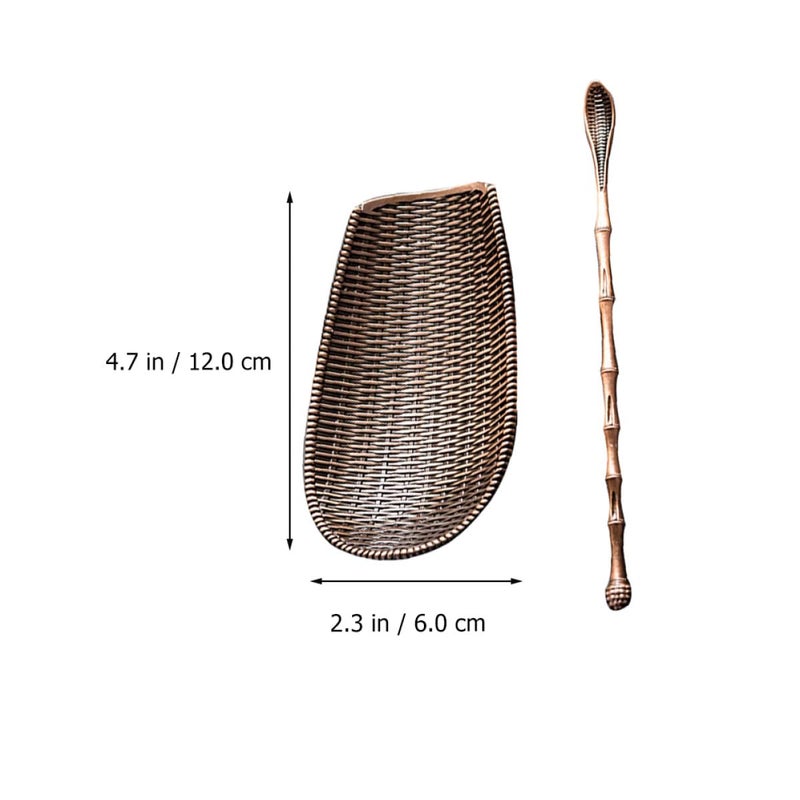Retro Textured Alloy Tea Scoop Needle Set For Loose Leaf Brewing Measuring - Image 4