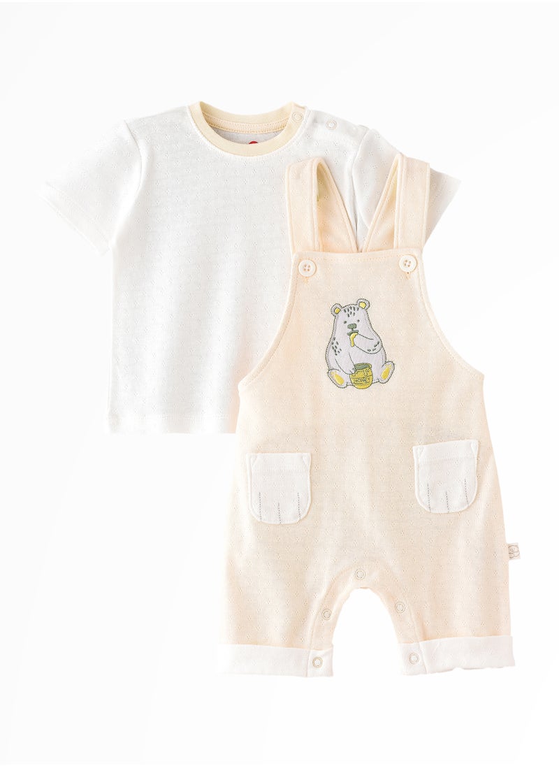 Elegant Kids - Mini Adventurer's Gear: Boys' Breezy Tee & Dungaree Set Playful Style & Summer Fun - Image 1