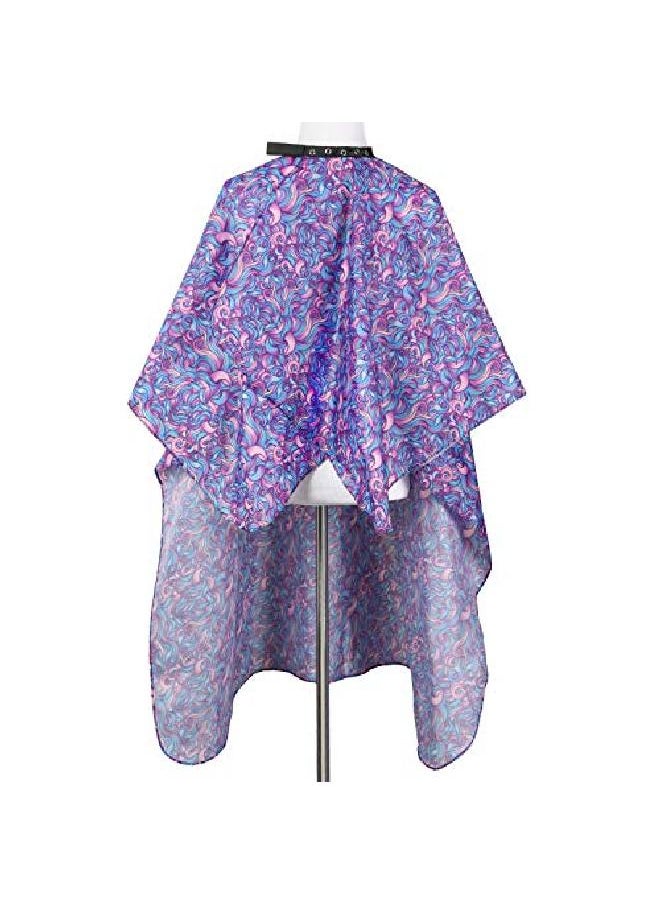Plum Hill Polyester Women'S Hair Cutting Cape For The Salon Or At Home Stylist Or Barber With Adjustable Neck Snaps And Trendy Hair Swirls Design Hair Swirls  - Image 3