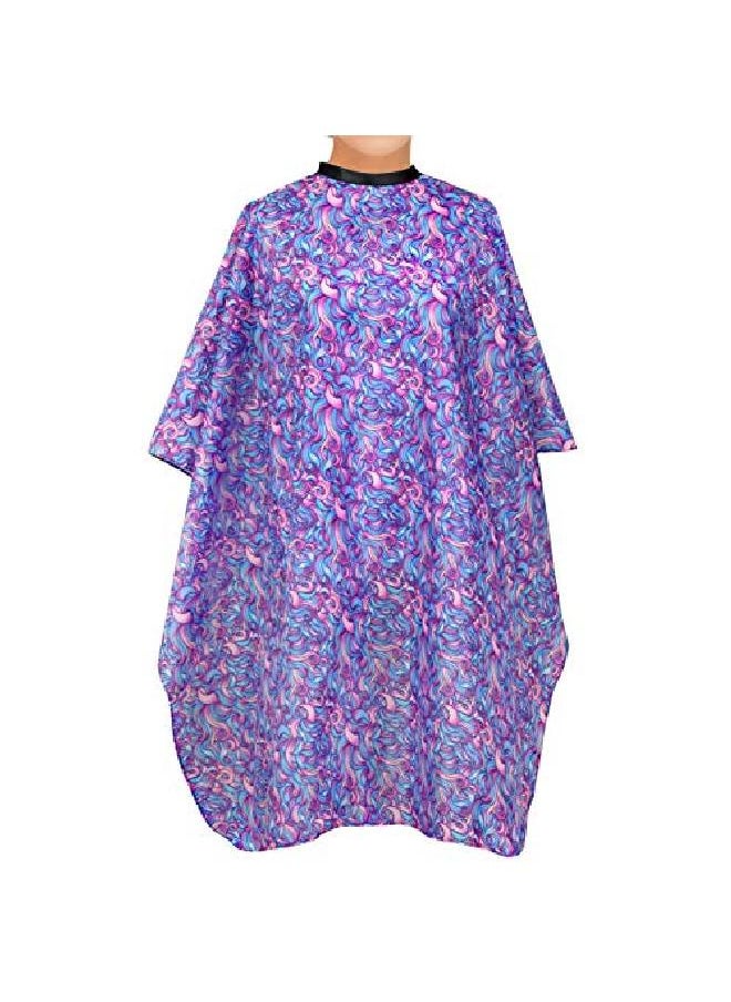 Plum Hill Polyester Women'S Hair Cutting Cape For The Salon Or At Home Stylist Or Barber With Adjustable Neck Snaps And Trendy Hair Swirls Design Hair Swirls  - Image 2