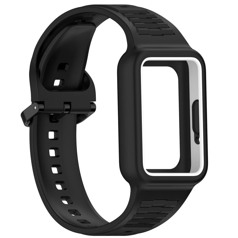 Disscool Replacement Wristbands Compatible with Samsung Galaxy Fit3 / Huawei Band 9/NFC, Adjustable Silicone Strap with Quick Release – Black - Image 2