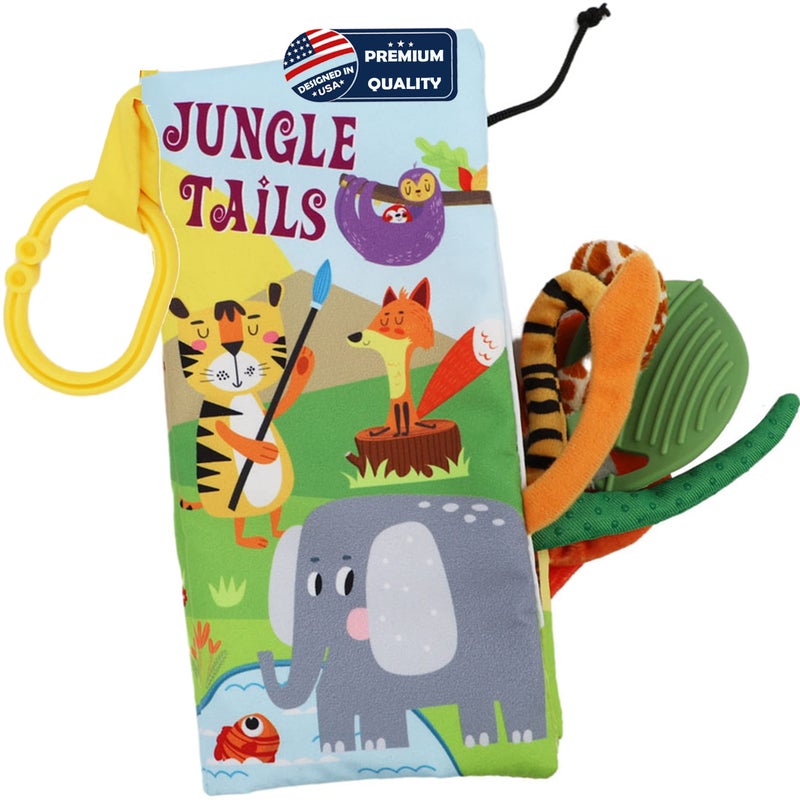 bebe mondo Jungle Baby Stroller ToysBaby Books 06 MonthsTouch and Feel Crinkle Cloth Books for Babies Infant Newborn Toys 0361218 Months InteractiveShower Gifts for Boys Girls