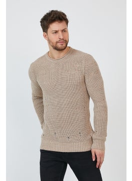 Cool Tarz Cool Style Beige Men's Destroyed Model Knitwear SWEATER-TRZ8141R07S  - Image 2