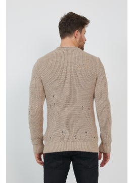 Cool Tarz Cool Style Beige Men's Destroyed Model Knitwear SWEATER-TRZ8141R07S  - Image 3