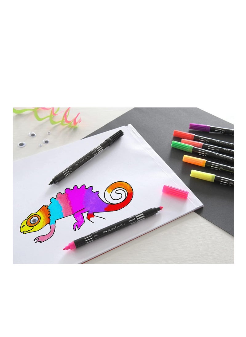 FABER-CASTELL - Faber-Castell Double-Ended Felt Tip Pens 40 Color, With a fine and a thick tip,Thin tip for fine lines,Thick tip for all-over colour,Washes out of most fabrics - Image 1