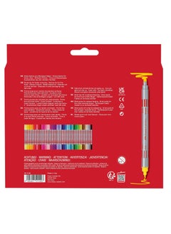 FABER-CASTELL Faber-Castell Double-Ended Felt Tip Pens 40 Color, With a fine and a thick tip,Thin tip for fine lines,Thick tip for all-over colour,Washes out of most fabrics  - Image 2