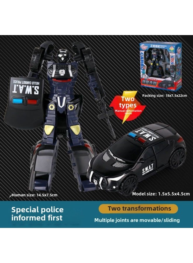 Genuine Kabao Car God Transforming Robot King Kong Reloading Rescue Special Police Creates Giant Fit Children's Toy-Color:The Special Police First Known - Image 1