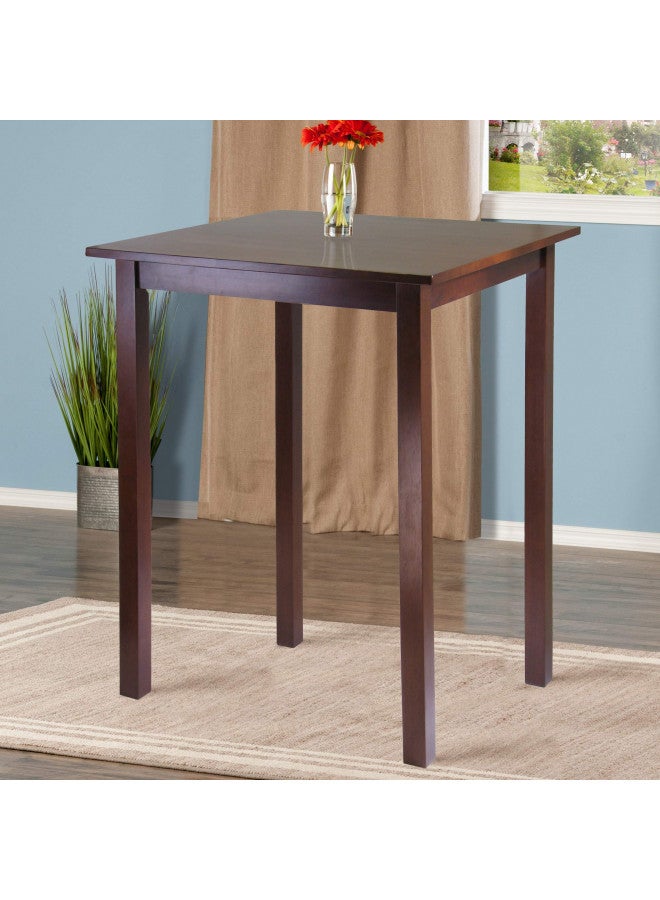 Winsome Parkland 38.98-inch x 33.86-inch x 33.86-inch Wood Square High/Pub Square Table, Antique Walnut (94134) - Image 2