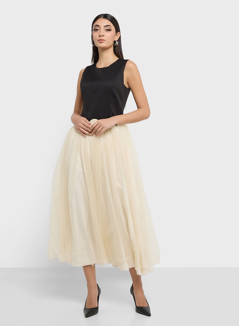 Never fully Dressed Tulle Overlay Dress - Image 1