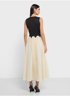Never fully Dressed Color Block Tiered Dress  - Image 2