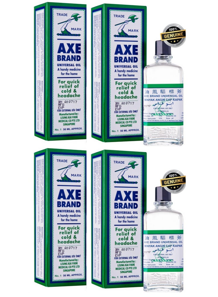 Axe Branded Fresh Universal Oil For Quick Relief of Cold and Headache 56 ml pack of 4 - Image 1