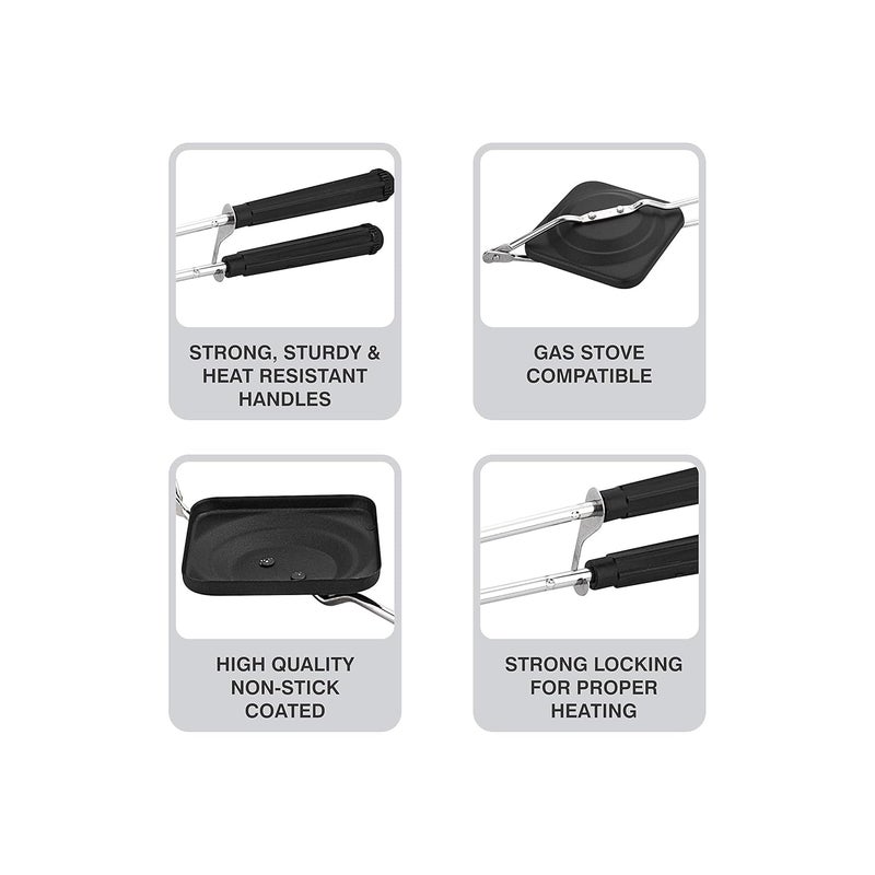 ATTRO Attro NonStick Sandwich Gas Toaster Regular Black  - Image 4
