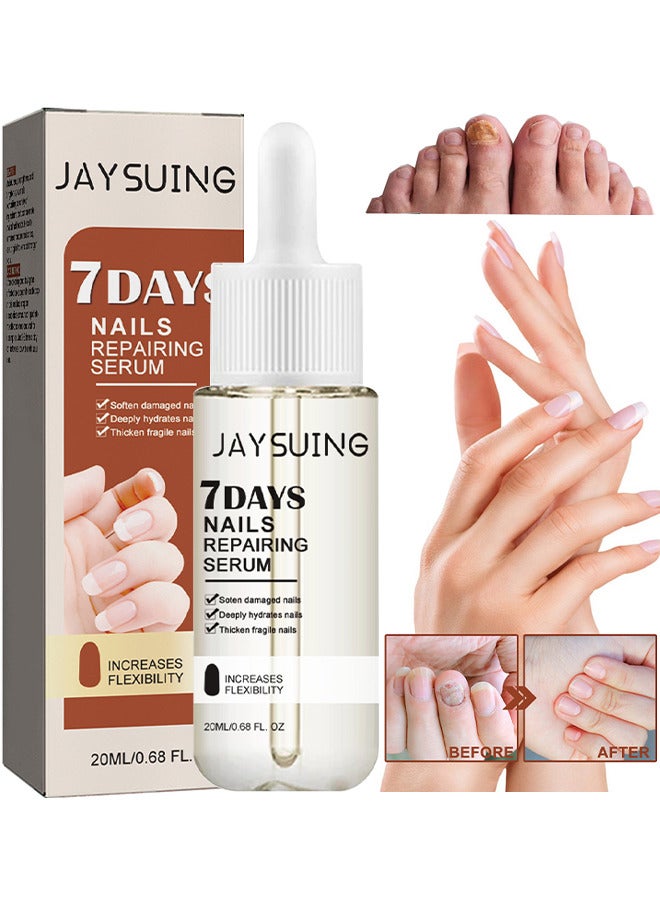 Jaysuing 7Days Nails Repairing Serum, Nail Nutrient Oil Strengthener Oil Serum Nail Growth Oil, Nail Cuticle Oil Strengthener, Nail Serum For Growth And Repair For Damaged Nails, 20ML - Image 1