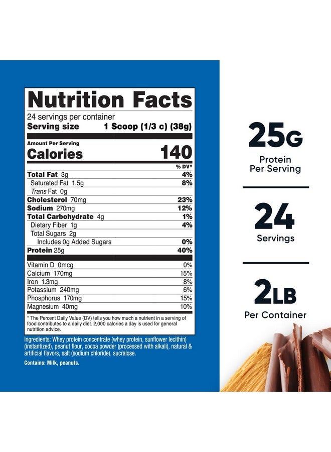 مركز بروتين مصل اللبن من نيوتريكوست (شوكولاتة زبدة الفول السوداني) 2 رطل - خالٍ من الغلوتين وغير معدل وراثيًا - Image 2