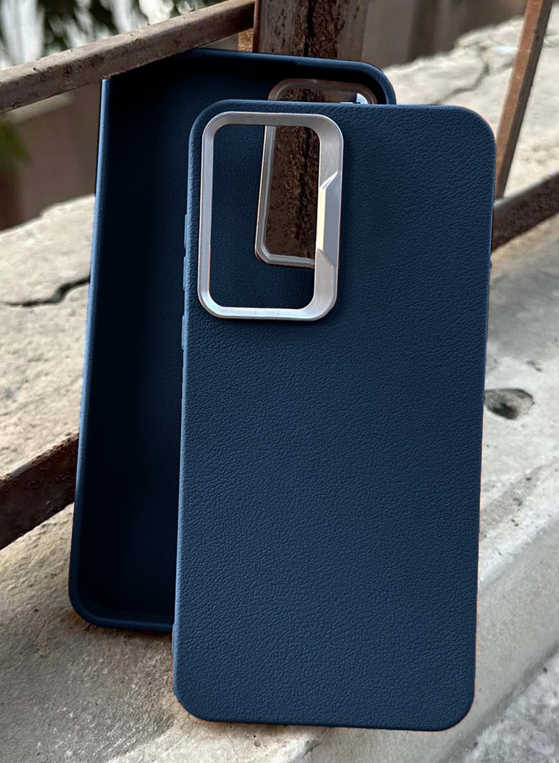 Design Infinix GT 30 Pro 5G 2025 Anti-fingerprint Luxury Soft Leather PU Back Cover Protective Shield Case Cover (MCFLSN) - Navy Blue  - Image 4