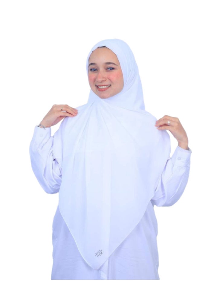 Generic Plain Malaysian Khimar, 150 x 150 cm | Soft and light crepe chiffon material | Suitable for veiled women - full coverage and everyday elegance  - Image 2