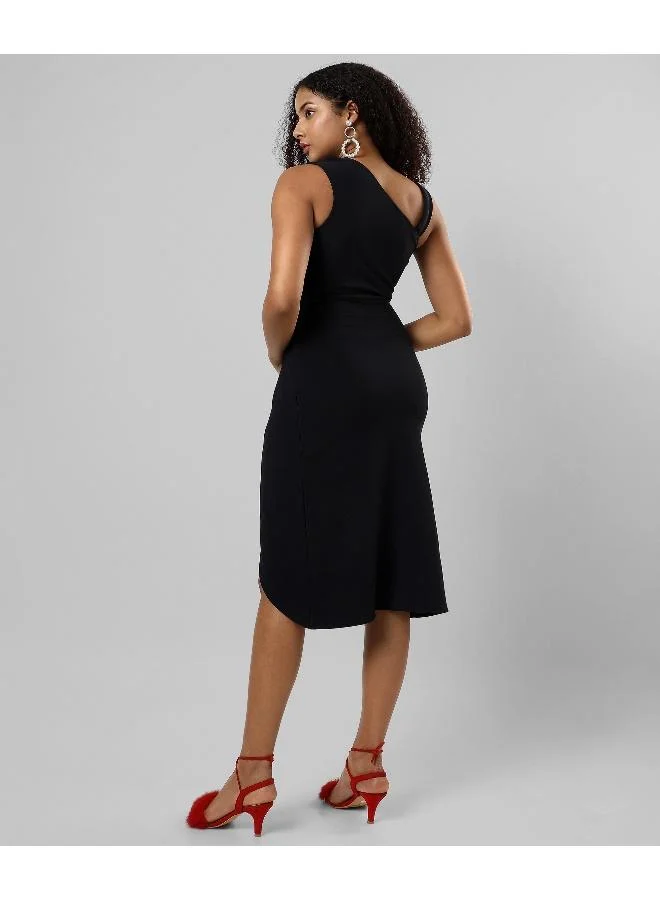 Pinacolada  Women's Solid Black Regular Fit Dress for Women | Best Price UAE