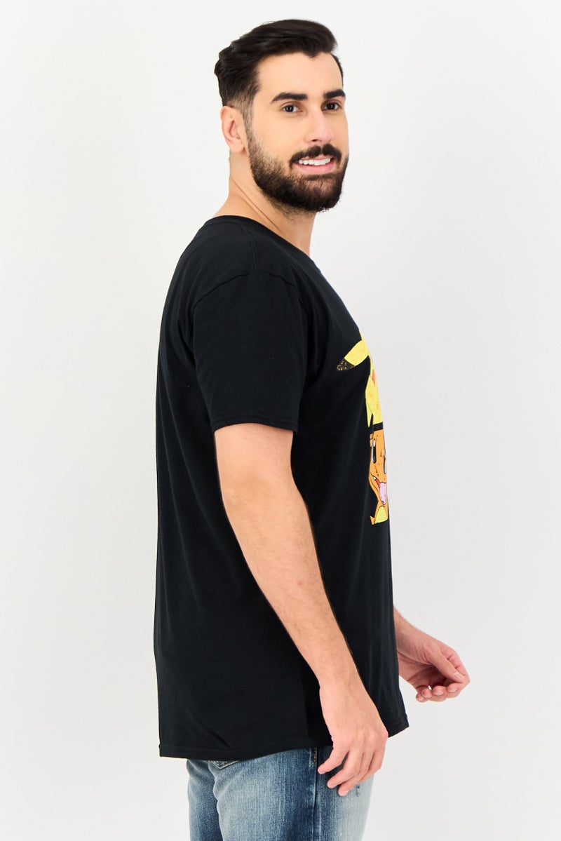 Pokemon Men Crew Neck Short Sleeve Graphic Print T-Shirt, Black - Image 3