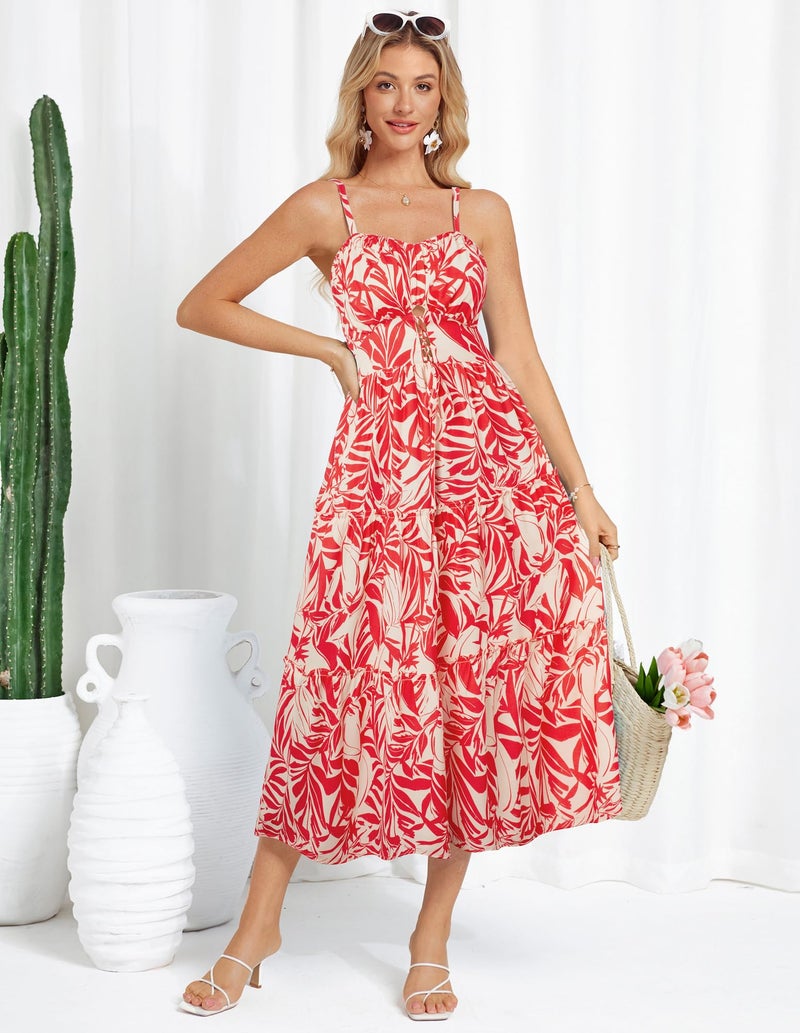 GRACE KARIN Sundresses for Women 2026 Sleeveless Floral Print Maxi Dress Flowy A Line Casual Beach Long Dresses - Image 4