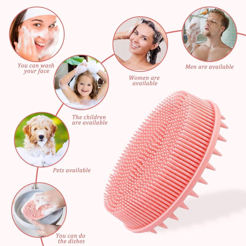 PRAMANTA Silicon Massage Bath Brush Hair Scalp Bathing Brush for Cleaning Body Silicone Bath Wash Scrubber Cleaner Massager 1Pcs - Image 2