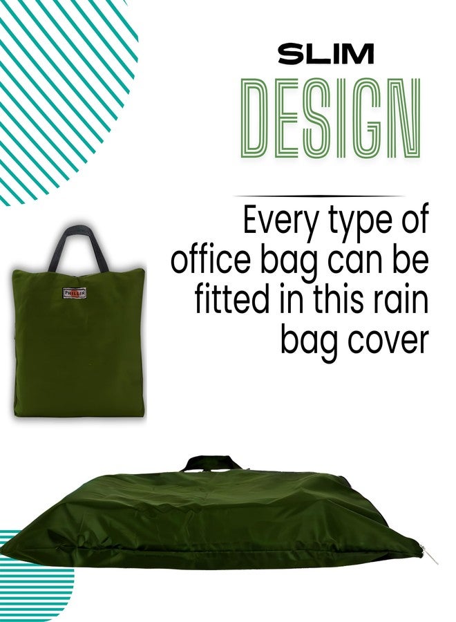 PHILLIN Waterproof Rain Cover for Laptop Messenger Bag with Side Zipper Closure - Durable and Waterproof Rain Office Bag Protective Case Size up to 15 Inches (Olive) - Image 5