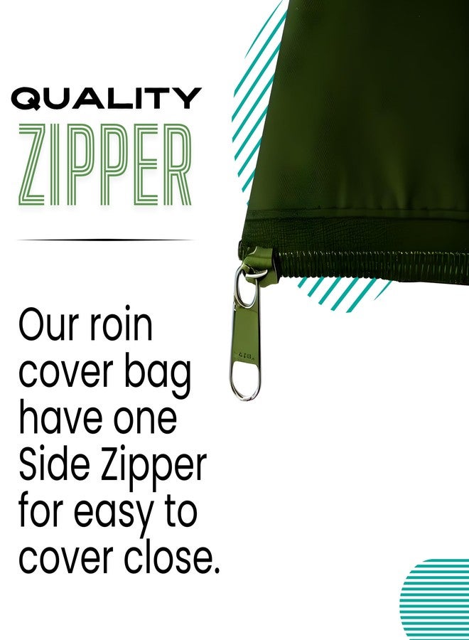 PHILLIN Waterproof Rain Cover for Laptop Messenger Bag with Side Zipper Closure - Durable and Waterproof Rain Office Bag Protective Case Size up to 15 Inches (Olive) - Image 4