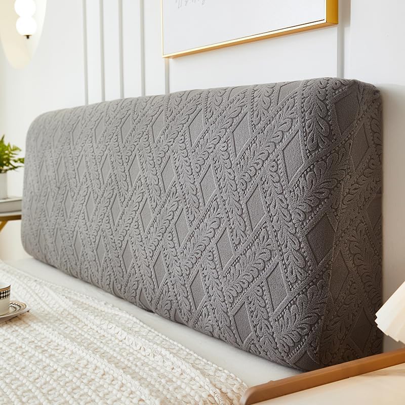 1 piece Soft Bag Bedside dust Protection Cover, Three-Dimensional Plush Rattan All Inclusive Bedroom Decoration Bedside Cover, Length 200cm (Dark Gray) - Image 1