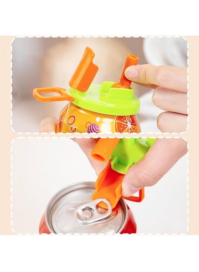 4 Pack Soda Can Lids With Straw, Soda Can Covers With Silicone Straw BPA Free Reusable For Fits Canned Beverage, Beer, Juice, Seltzer - Image 5