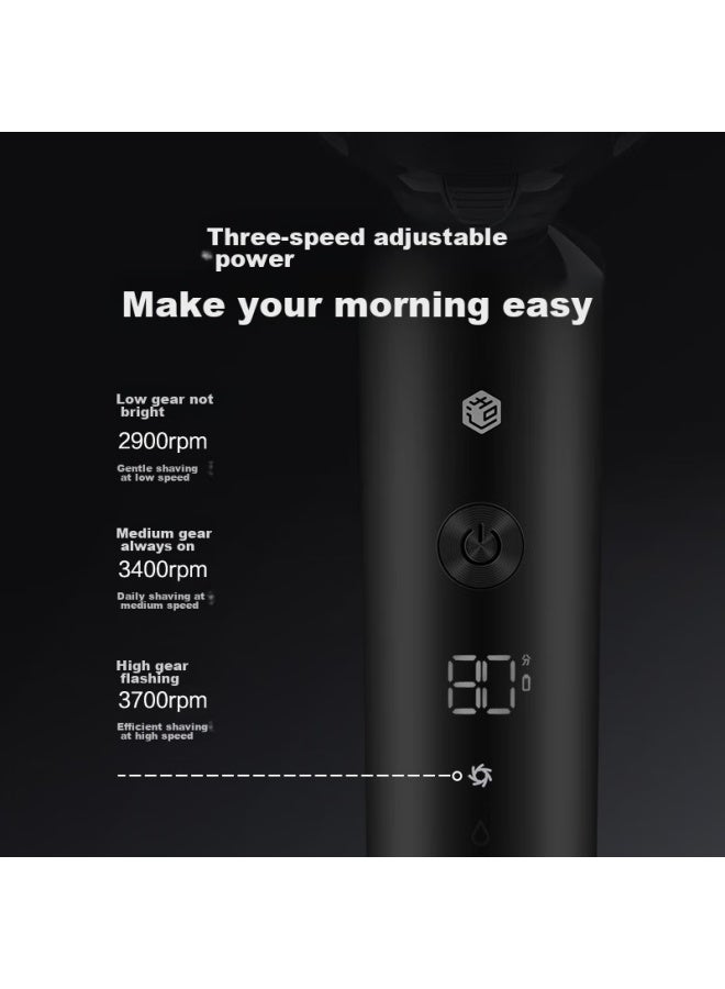 JD.com Jd Smart Digital Display Three-head Razor Portable Model Long Battery Life Electric Shaver Rotating Waterproof Father's Birthday Gift Men's Gift - Image 5
