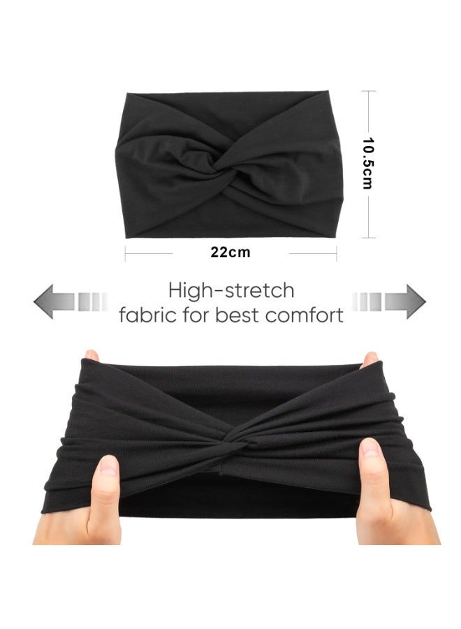 ديوتي مجموعة من 4 ربطات رأس بوهو عريضة للنساء، ربطات شعر ناعمة ومرنة بعقد ملتوية، إكسسوارات شعر مرنة لليوجا والتمارين الرياضية - Image 5