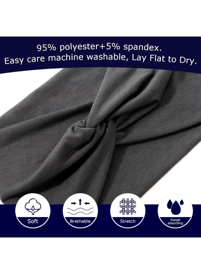 ديوتي مجموعة من 4 ربطات رأس بوهو عريضة للنساء، ربطات شعر ناعمة ومرنة بعقد ملتوية، إكسسوارات شعر مرنة لليوجا والتمارين الرياضية - Image 3