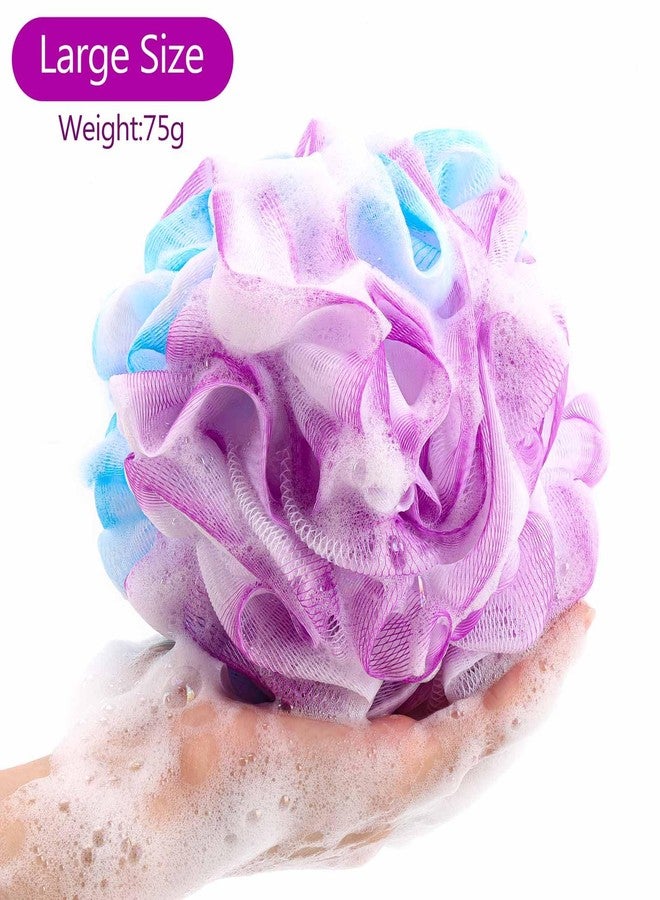 BTYMS 75g/Pc Large Loofahs Shower Sponge, Exfoliating Body Scrubber Shower Scrunchies Mesh Pouf Bath Sponges - Pack of 6 - Image 2