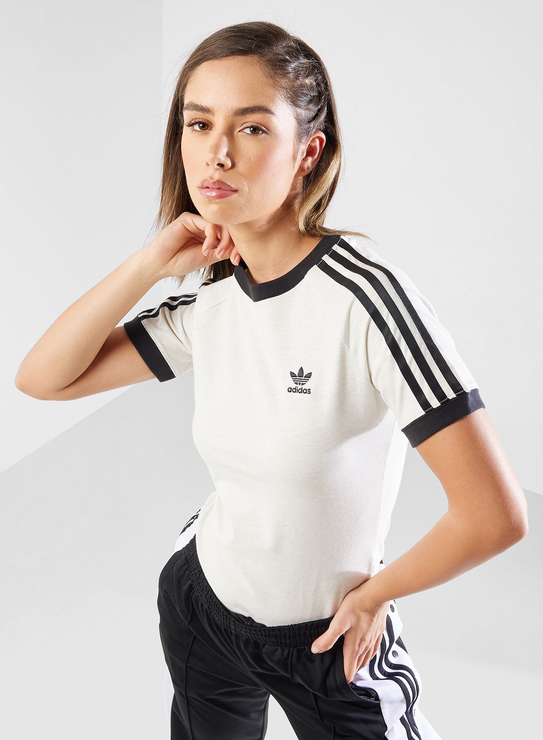 adidas Originals Adicolor 3 Stripe Raglan T-Shirt for Women
