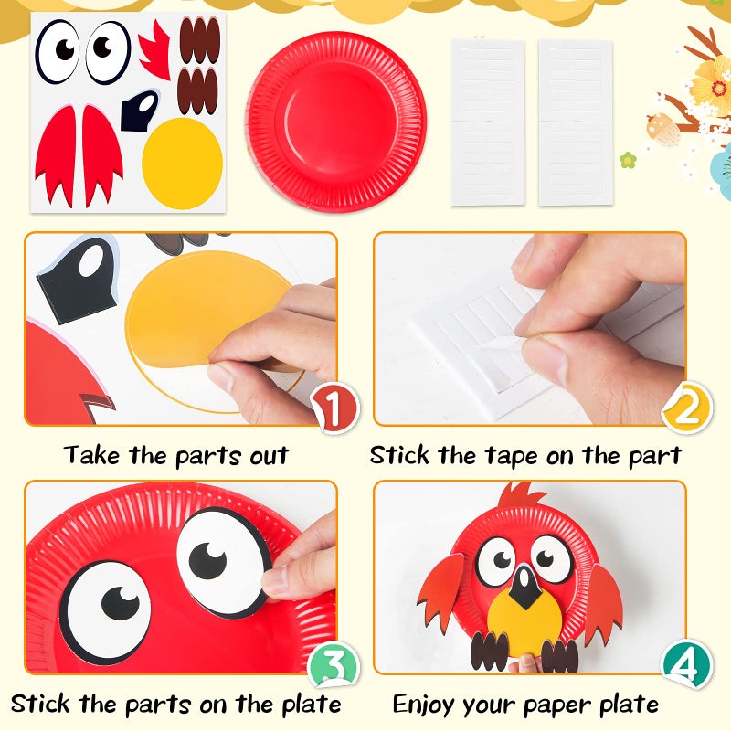 V-Opitos Arts and Crafts Kits for Kids, 12 Pack Simple Animal Paper Plate Crafts for Toddler Age of 2, 3, 4, 5 Years Old, Fun Preschool Classroom Activity Project for Boy & Girl - Image 4