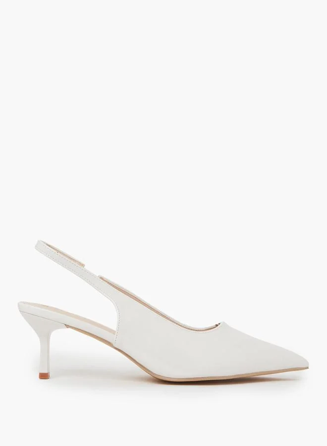 ستايلي Off White Classic Slingback Pumps
